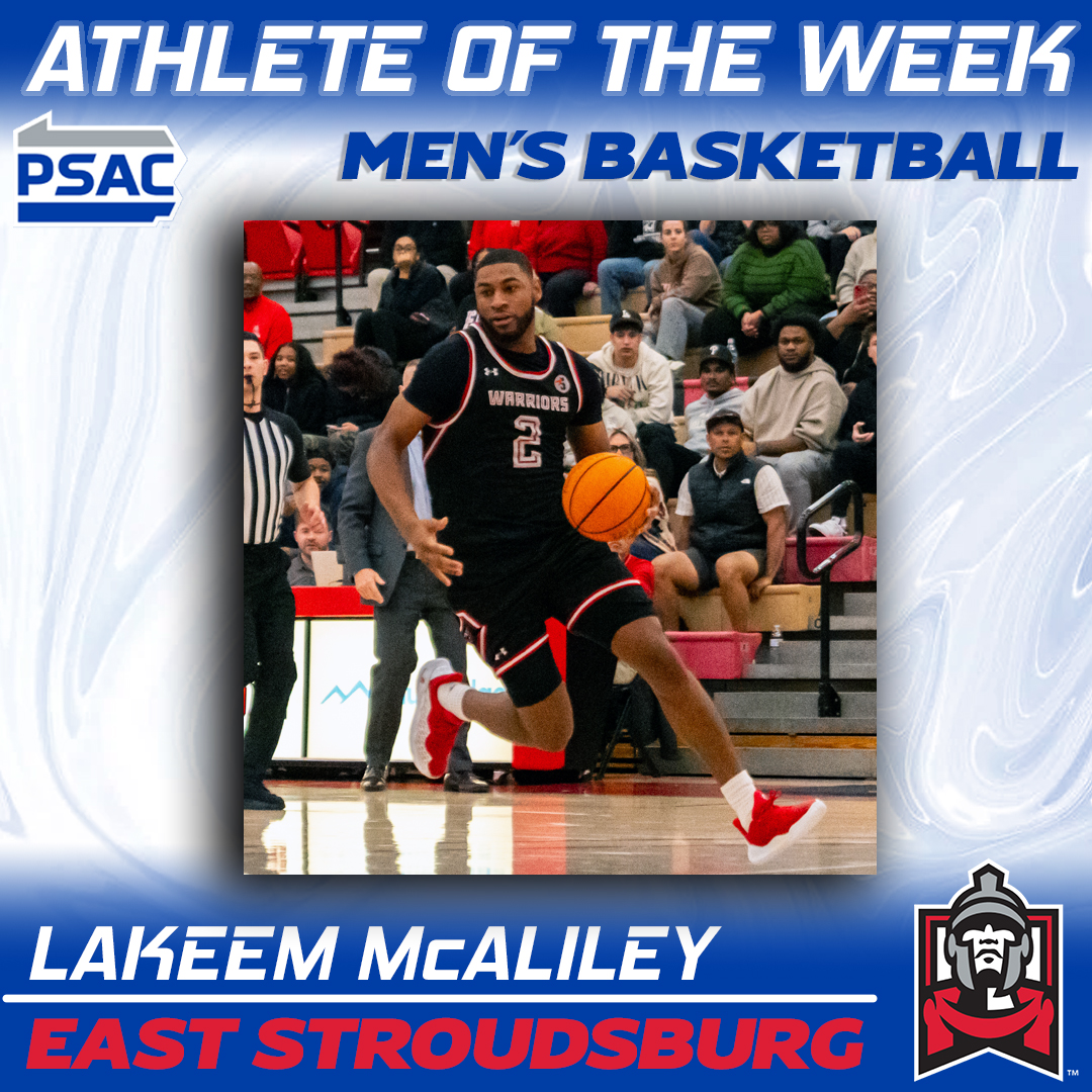 PSAC Sports (@psacsports) on Twitter photo MEN'S BASKETBALL: Your #PSACMBB Athletes of the Week! 🏀
WEST
Athlete: Kedrick Curtis, <a href="/GriffinsSports/">SHUGriffin Athletics</a>
Defensive: Damir Brooks, <a href="/IUPCrimsonHawk/">IUP Athletics</a>
EAST
Athlete: Jalen Bryant, <a href="/KUGoldenBears/">Kutztown University Athletics</a>
Defensive: Lakeem McAliley, <a href="/ESUWarriors/">ESU Warriors</a>
Full story: 🔗tinyurl.com/24hknc3t MEN'S BASKETBALL: Your #PSACMBB Athletes of the Week! 🏀
WEST
Athlete: Kedrick Curtis, <a href="/GriffinsSports/">SHUGriffin Athletics</a>
Defensive: Damir Brooks, <a href="/IUPCrimsonHawk/">IUP Athletics</a>
EAST
Athlete: Jalen Bryant, <a href="/KUGoldenBears/">Kutztown University Athletics</a>
Defensive: Lakeem McAliley, <a href="/ESUWarriors/">ESU Warriors</a>
Full story: 🔗tinyurl.com/24hknc3t