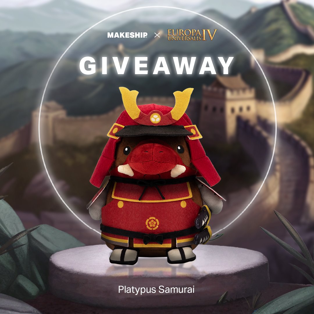Just when you thought the Conquistador and Musketeer stood alone... From the land of the rising sun, a Platypus Samurai strikes when you least expect it! 🏯

You know the drill, we've got 2 samurai to giveaway! 🎁

How to enter:
1⃣: Follow @makeship &amp; <a href="/E_Universalis/">Europa Universalis</a>
2⃣: Retweet