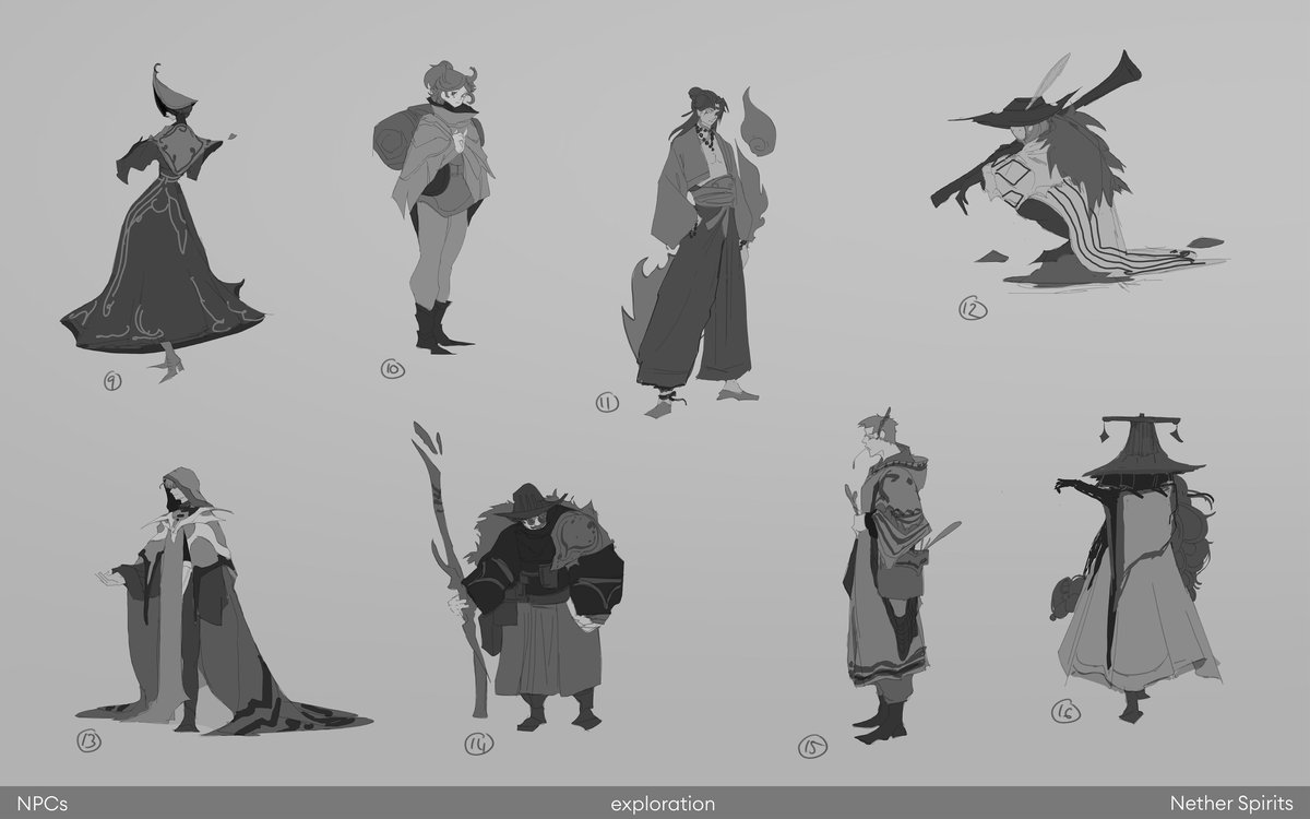 NetherSpirits's tweet image. A huge shoutout to our concept artist for these stunning NPCs!
Which one’s your favorite? What name would you give them? Follow their journey from concept to creation!
#indiegame #conceptart #characterdesign #netherspirits