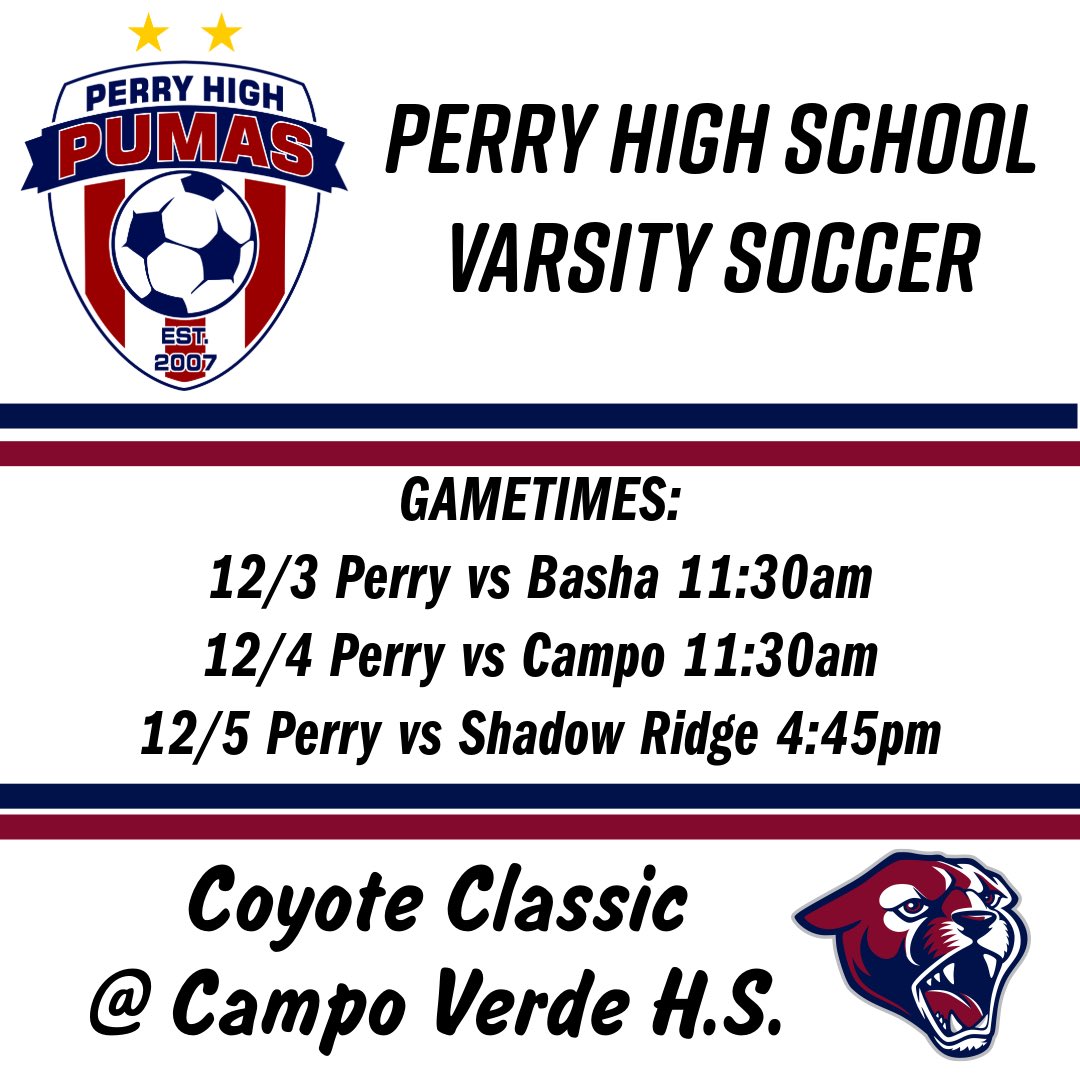 Game schedule for the week!