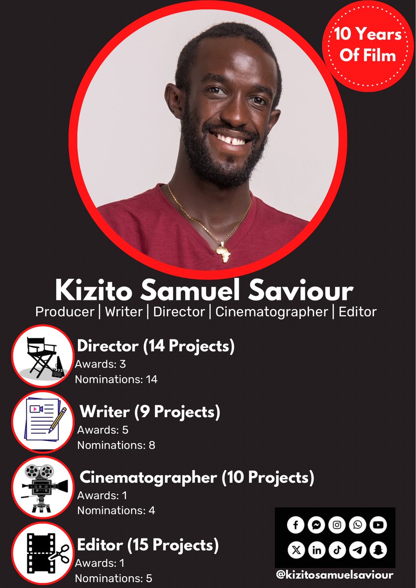 samuelsaviourk's tweet image. Reflecting on the first #decade of my #filmmaking career. To more greatness 🙏 #Producer #Writer #Director #Cinematographer #Editor #Storyteller