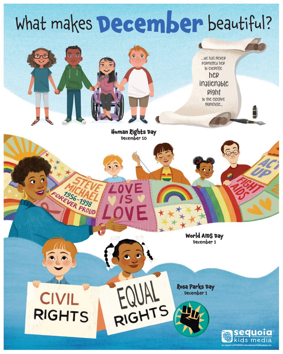 SequoiaKids's tweet photo. What makes December beautiful? Explore our "A Beautiful Community" series to learn more about the important days pictured above! This series serves as a perfect entry point for early readers to engage with community-oriented facts. Learn more through the link in our bio! https://t.co/7d7wSH0sbQ