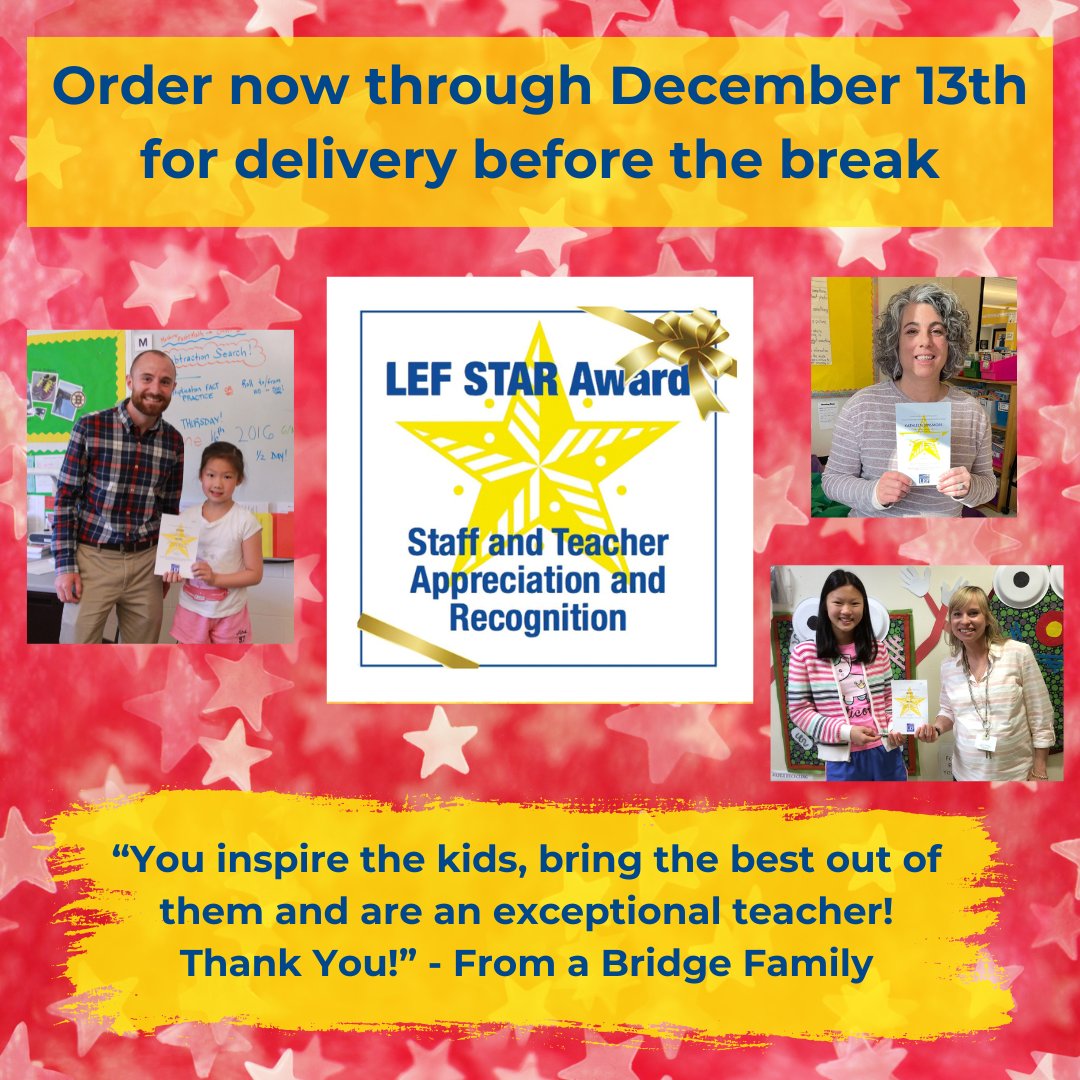 Looking for a way to say thank you? LPS educators/admins love our Star Awards &amp; proceeds help us fund the grants they request! It's a win/win. Order now at lexedfoundation.org/star
