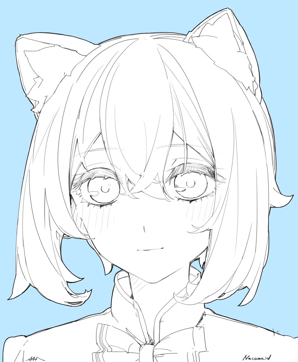 リハビリがてらNecomaid描いた 