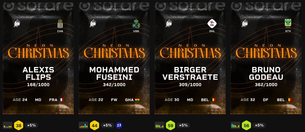 On remet ça ? 👀

Allez, en ce deuxième jour du calendrier de l'Avent, je vous fais gagner QUATRE cartes Neon Christmas de la magnifique et légendaire <a href="/ProLeagueBE/">Pro League</a> 

Je ne vous en promet pas tous les jours, mais je vais essayer de régaler au mieux la commu #Sorare ❤️

Pour