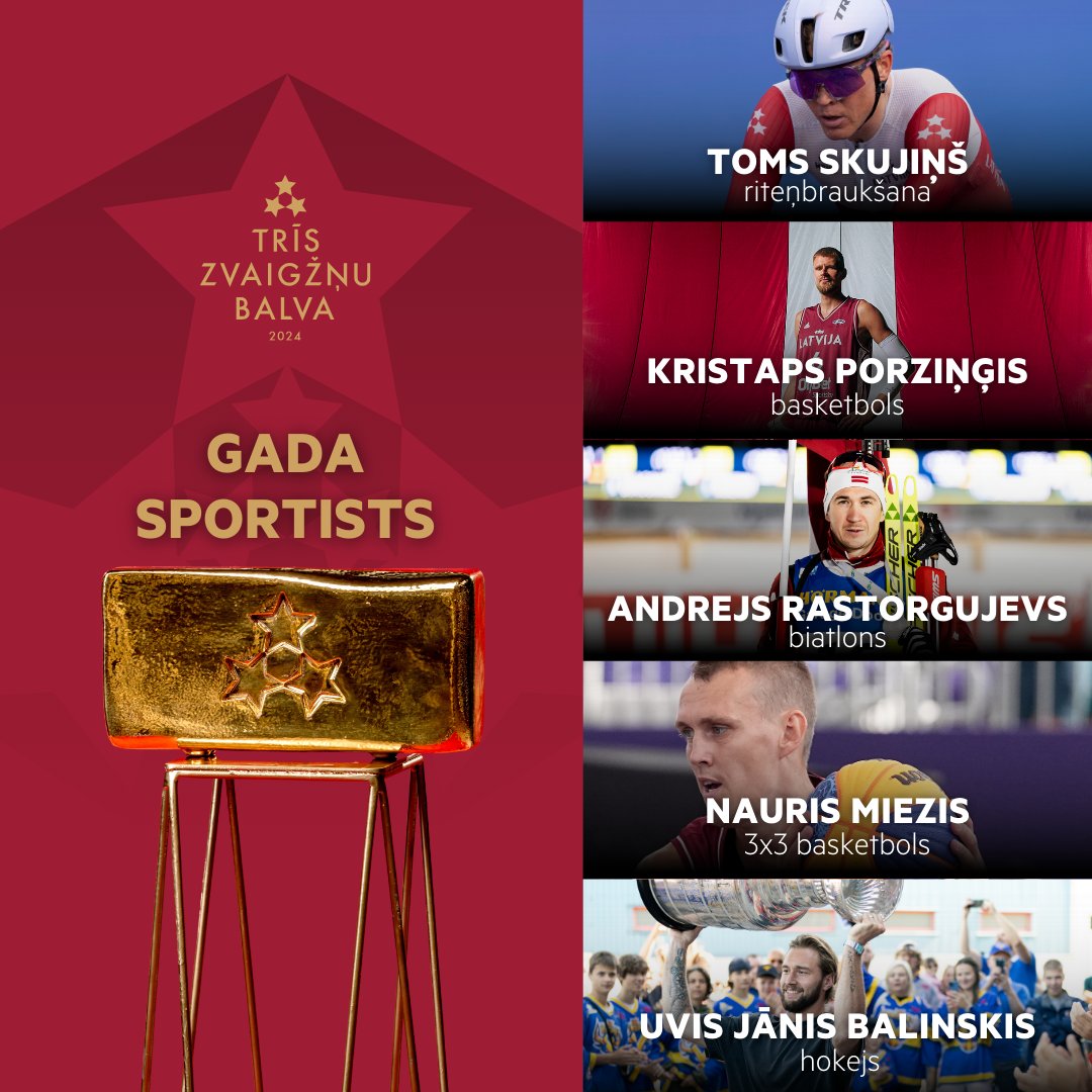 Rastorgujevs's tweet image. Ir liels gods atrasties starp 2024. gada Trīs Zvaigžņu balvas nominantiem kategorijā &quot;GADA SPORTISTS&quot; 🇱🇻❤️

Par savu favorītu vari balsot 1⃣ reizi dienā līdz pat 16. decembrim.
🗳️ triszvaigznubalva.lv