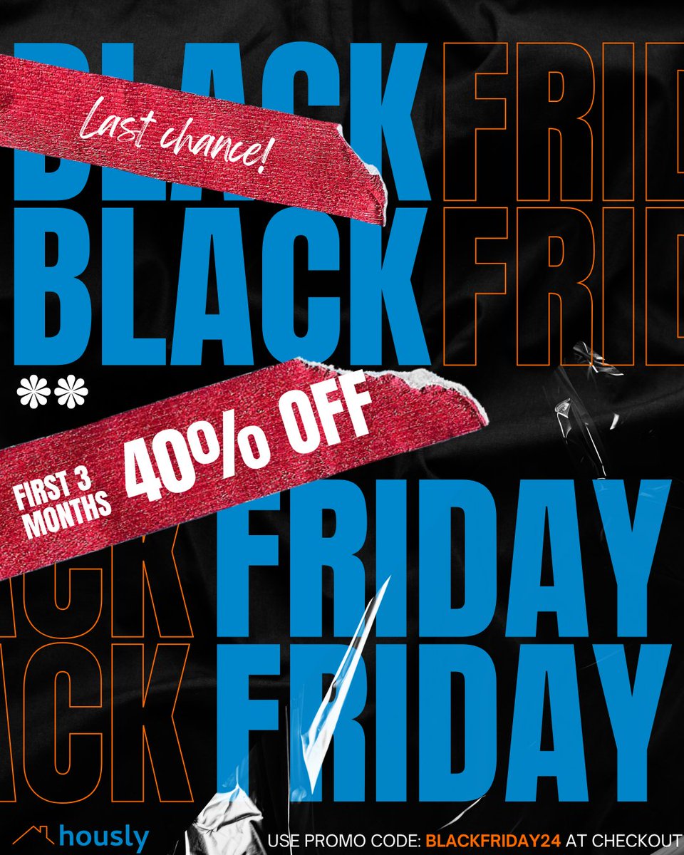 houslycrm's tweet photo. ⏳ Last chance! Grab Hously CRM’s Black Friday deal before it’s gone! 🏡🚀
#BlackFriday #RealEstateTech #HouslyCRM https://t.co/0Hr0fJXEKq
