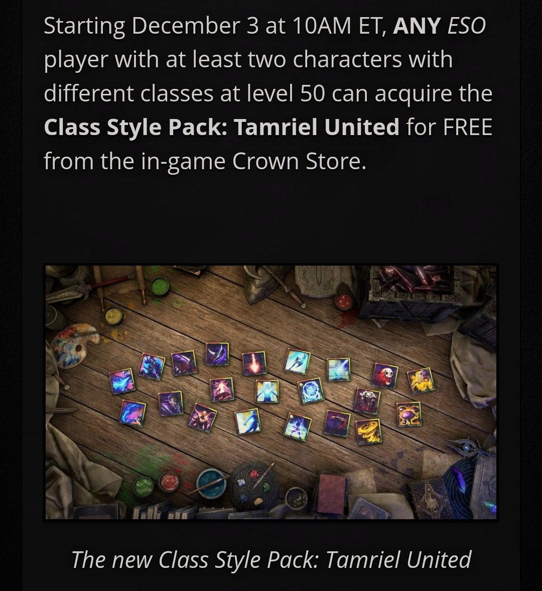Free goodies! \o/ Thank you <a href="/TESOnline/">The Elder Scrolls Online</a> 💕

More info: elderscrollsonline.com/en-us/news/pos…

#ESO #ESOFam