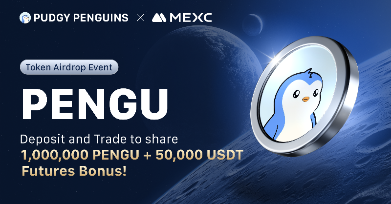 MEXC's tweet photo. 🔥 The @pudgypenguins / $PENGU Token Airdrop Event is in full swing!

👉 Deposit &amp; trade $PENGU to share in 1,000,000 PENGU + 50,000 USDT Futures Bonus prizes!

⏰  Ends on 04:00 Dec 24, 2024 (UTC)

🎁 Spread the word now to win a share of 10,000 PENGU:
https://t.co/OrmkVDktIN