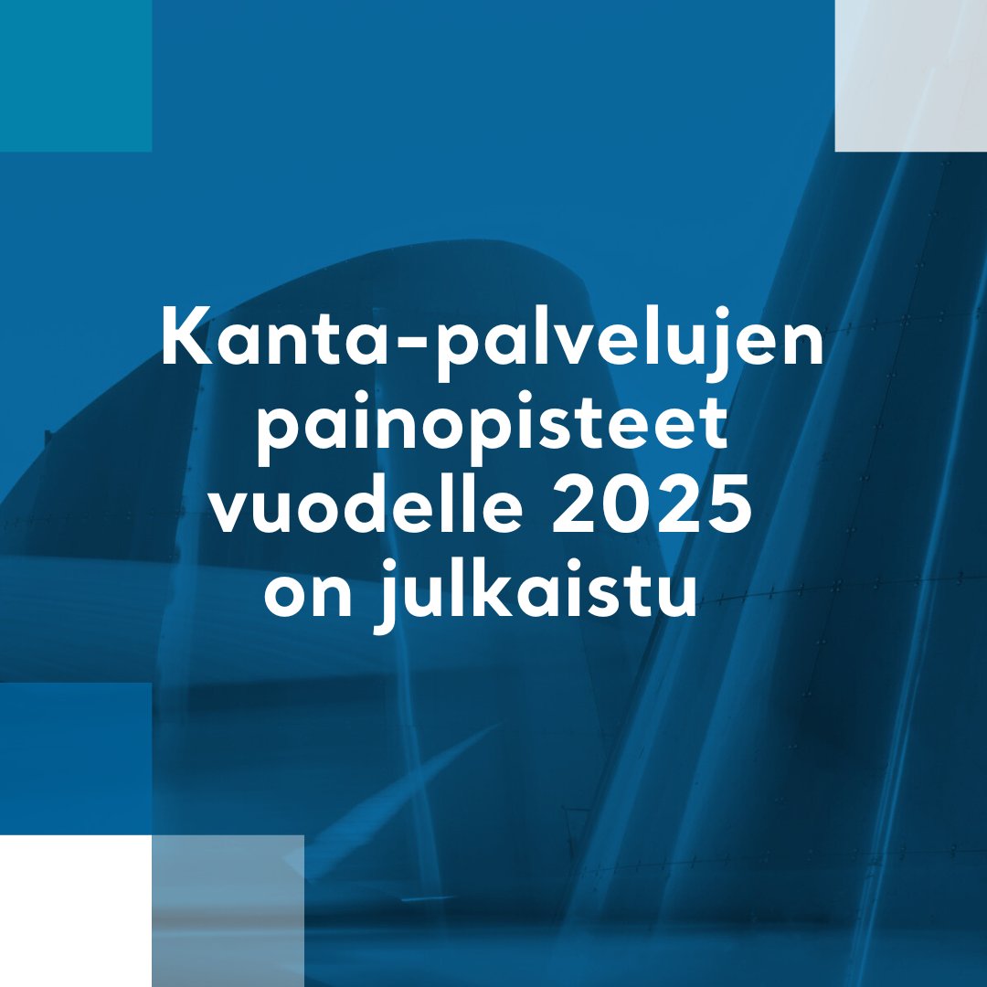 Kanta-palvelujen painopisteet vuodelle 2025 on julkaistu verkkosivuillamme.
Tutustu niihin täällä: kanta.fi/ammattilaiset/…

#KantaPalvelut #DigiSote