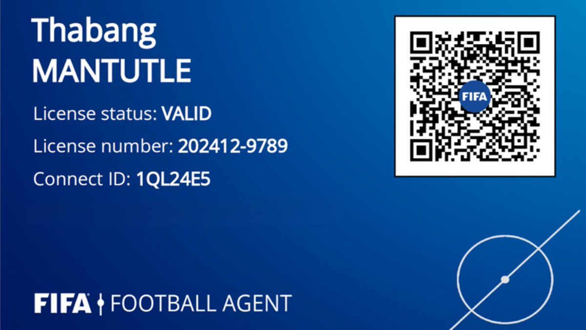 ThabangMantutle's tweet photo. 𝗙𝗜𝗙𝗔 𝗙𝗢𝗢𝗧𝗕𝗔𝗟𝗟 𝗔𝗚𝗘𝗡𝗧

Ladies and Gentlemen. 

Passed the FIFA Exam and officially a FIFA Football Agent. 

#FIFAFootballAgent https://t.co/CIE4Xi5vyg