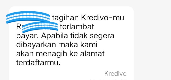 Kalian pernah di sms gini nggak sama pihak resmi kredivo