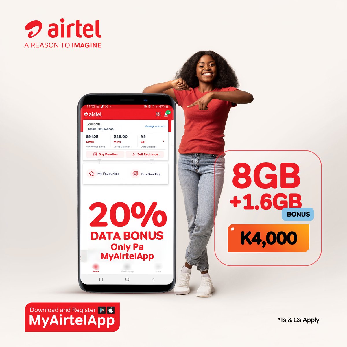 AirtelMalawiPlc's tweet photo. ๐๐๐ง ๐ ๐ข๐ฅ๐ ๐ข๐ก ๐ฌ๐ข๐จ๐ฅ ๐๐จ๐ก๐๐๐ ๐ฃ๐จ๐ฅ๐๐๐๐ฆ๐ ๐ช๐๐ง๐ ๐ ๐ฌ ๐๐๐ฅ๐ง๐๐ ๐๐ฃ๐ฃ!
Get 1.6GB extra data for streaming and downloading when you buy MoFaya 8GB Weekly bundle via MyAirtelApp: https://t.co/Fu2rIbHTEv
#MyAirtelApp #MoFaya #TheSmartWay https://t.co/4FEEslxXPM