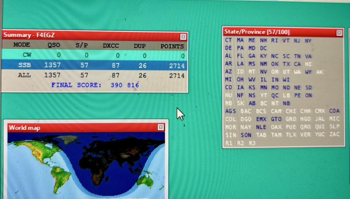Arrl 10m is over . Single op hp with no cluster . 6 ele yagi fixe to Usa (rotator broken) , stack 3x4 éléments fix to 60 degres, and a 28 MHz single loop for rx .