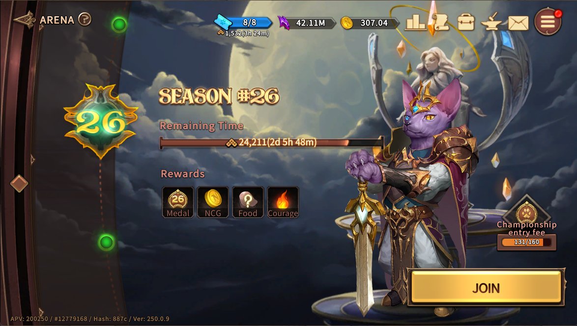 NineChronicles's tweet photo. Adventurers, time is running out! ⚔️

⌛ Just 2 days left in the Arena!

Use your extra tickets, climb the ranks, and claim your glory 🏆

💪 Only the strongest will rise!

Good luck! 🙏 https://t.co/3N0bID7QO6