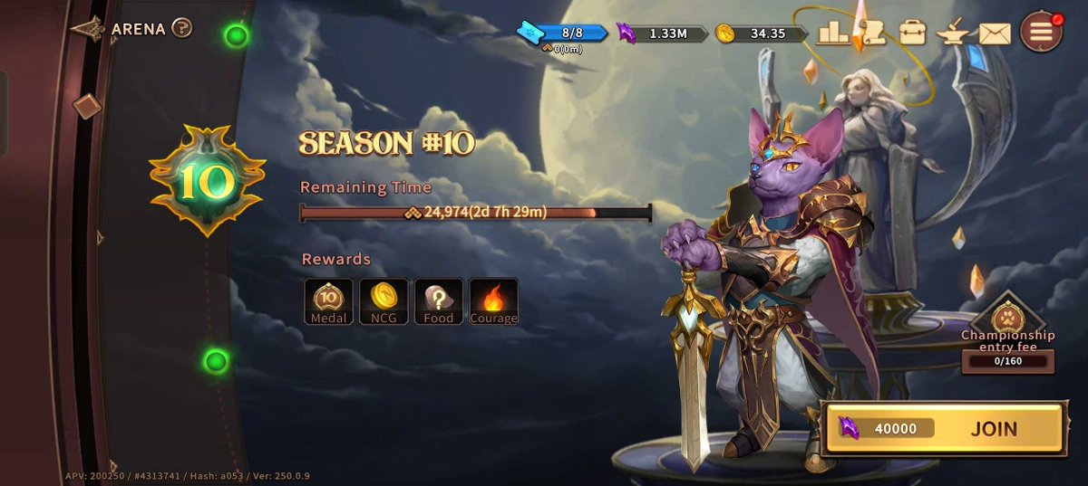 NineChronicles's tweet photo. Adventurers, time is running out! ⚔️

⌛ Just 2 days left in the Arena!

Use your extra tickets, climb the ranks, and claim your glory 🏆

💪 Only the strongest will rise!

Good luck! 🙏 https://t.co/3N0bID7QO6