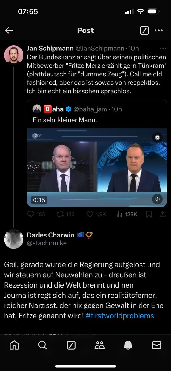 stachomike's tweet photo. @ZDF @DasErste sollten eure sogenannten Journalisten nicht für Presse- und Meinungsfreiheit zuständig sein und dieses hohe Gut hochhalten? Falls ihr euch fragen solltet warum euer Image schlecht ist: fragt mal den Kollegen hier und trennt euch ggfs. von ihm! #schipmann https://t.co/EOKzXbmEqM