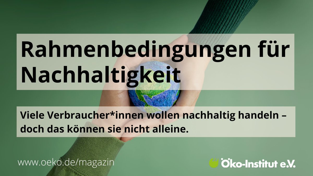 Konsument*innen haben einen wichtigen Anteil an der nachhaltigen #Transformation. Wie können Sie bei umwelt- und klimabewusstem Verhalten unterstützt werden? Jetzt die Antworten lesen: oeko.de/magazin/die-ma… #NachhaltigerKonsum #Umweltschutz #Klimaschutz #Ressourcenschutz