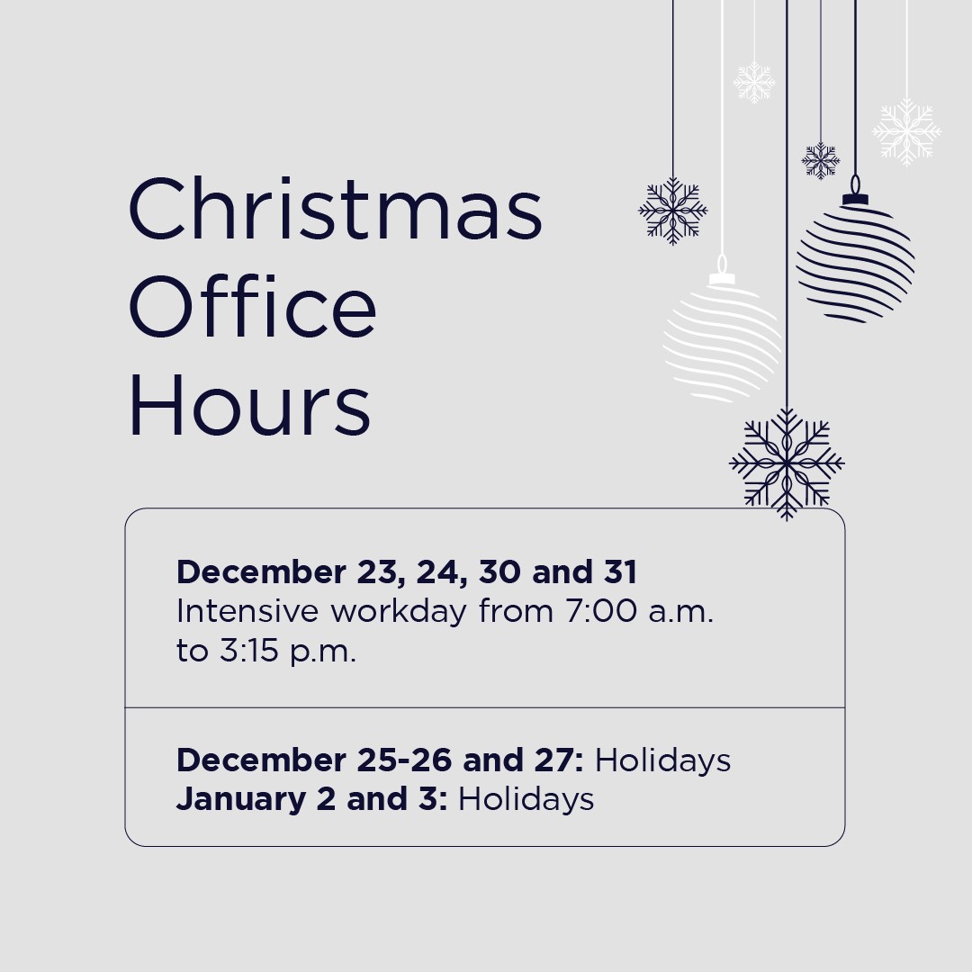 INTERFLEX_SL's tweet image. 🇪🇸 Os informamos que, durante las fiestas de Navidad, nuestro horario será el siguiente:

🗓 23, 24, 30 y 31 de diciembre: Jornada intensiva de 7:00 a 15:15 h
🗓 25-26 y 27 de diciembre: Días festivos
🗓 2 y 3 de enero: Días festivos