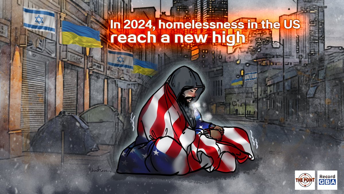 RecordGBA's tweet photo. 🔺#ThePoint 丨
Fact 1.The #US has spent more than $200 billion on #Israel and #Ukraine .
Fact 2. In 2024, the number of homeless people in the US reach a new high.
@MFA_China @SpoxCHN_LinJian @SpokespersonCHN @CGMeifangZhang @zhang_heqing @xuejianosaka @thinking_panda @Kanthan2030 @thecyrusjanssen @EbrahimHashem