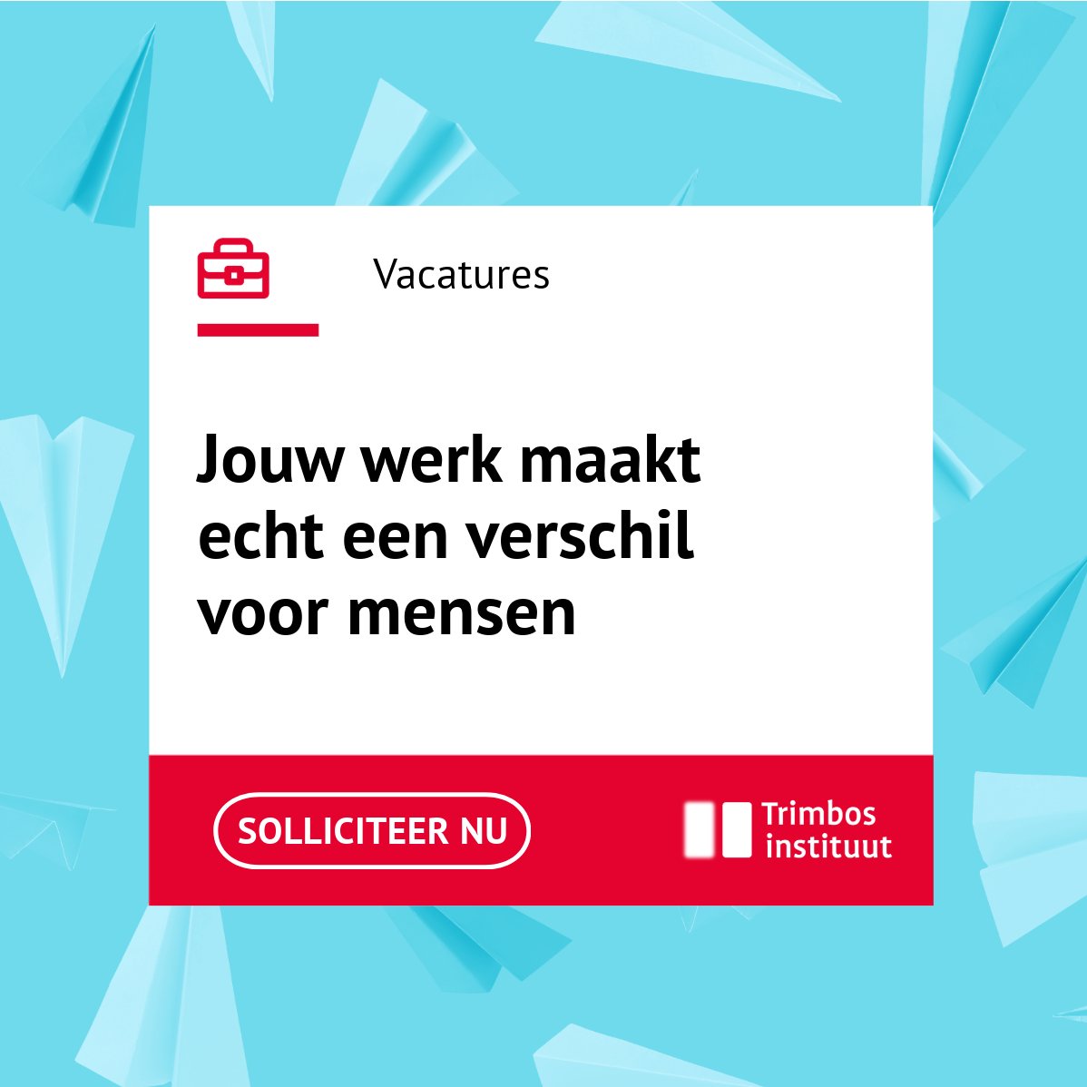 👉 Bekijk onze vacatures: werkenbij.trimbos.nl/werkenbij-webs… 

🌟 Wil jij impactvol werk doen met meerwaarde voor de maatschappij? Wij hebben op dit moment drie vacatures:

- Senior onderzoeker en projectleider Ouderen 
- Project Lead – Public Mental Health 
- Adviseur werkgevers