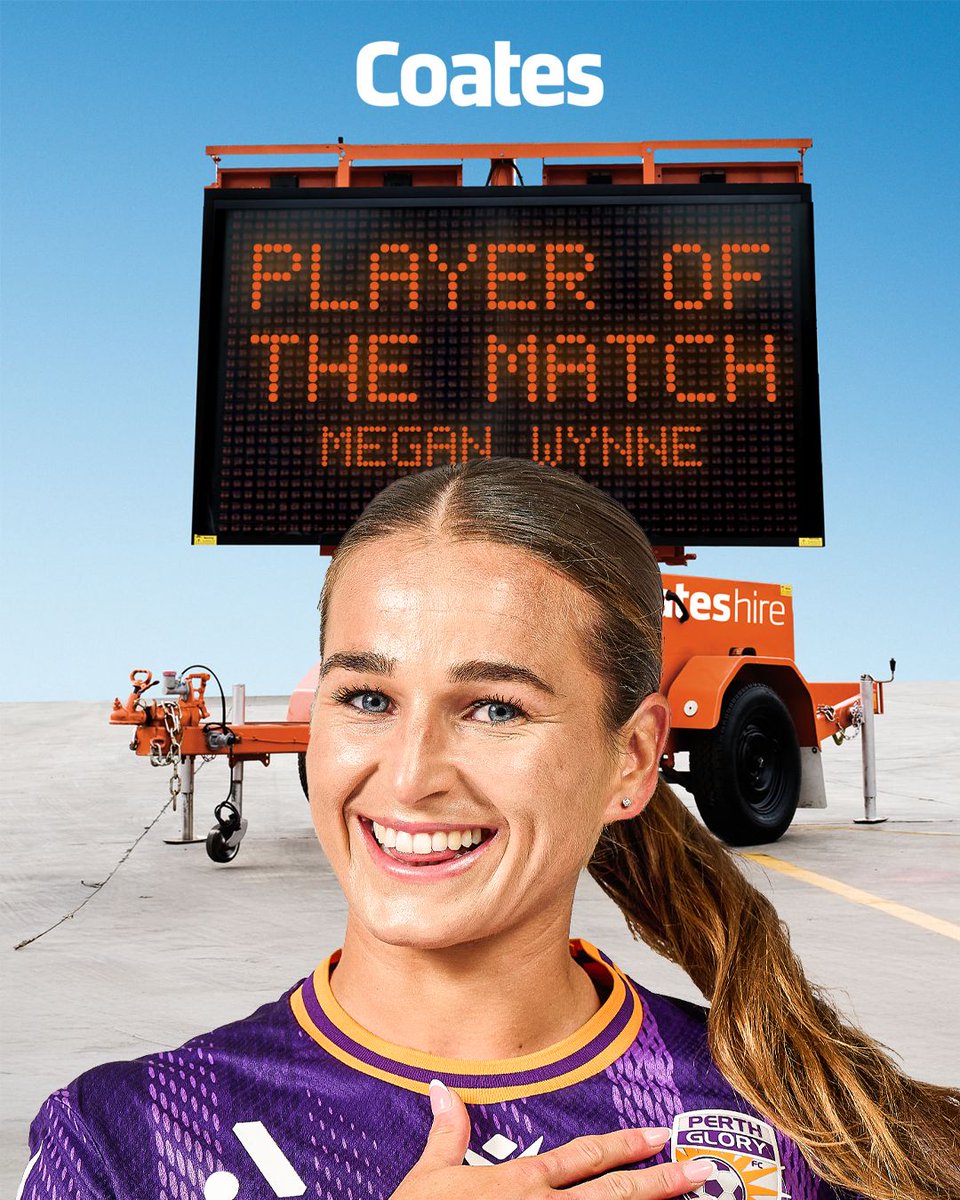 PerthGloryFC's tweet photo. Congratulations to Megan Wynne who is this week's @coateshire Player of the Match 💜🏴󠁧󠁢󠁷󠁬󠁳󠁿 
#ONEGlory https://t.co/zYxcjK1vS3