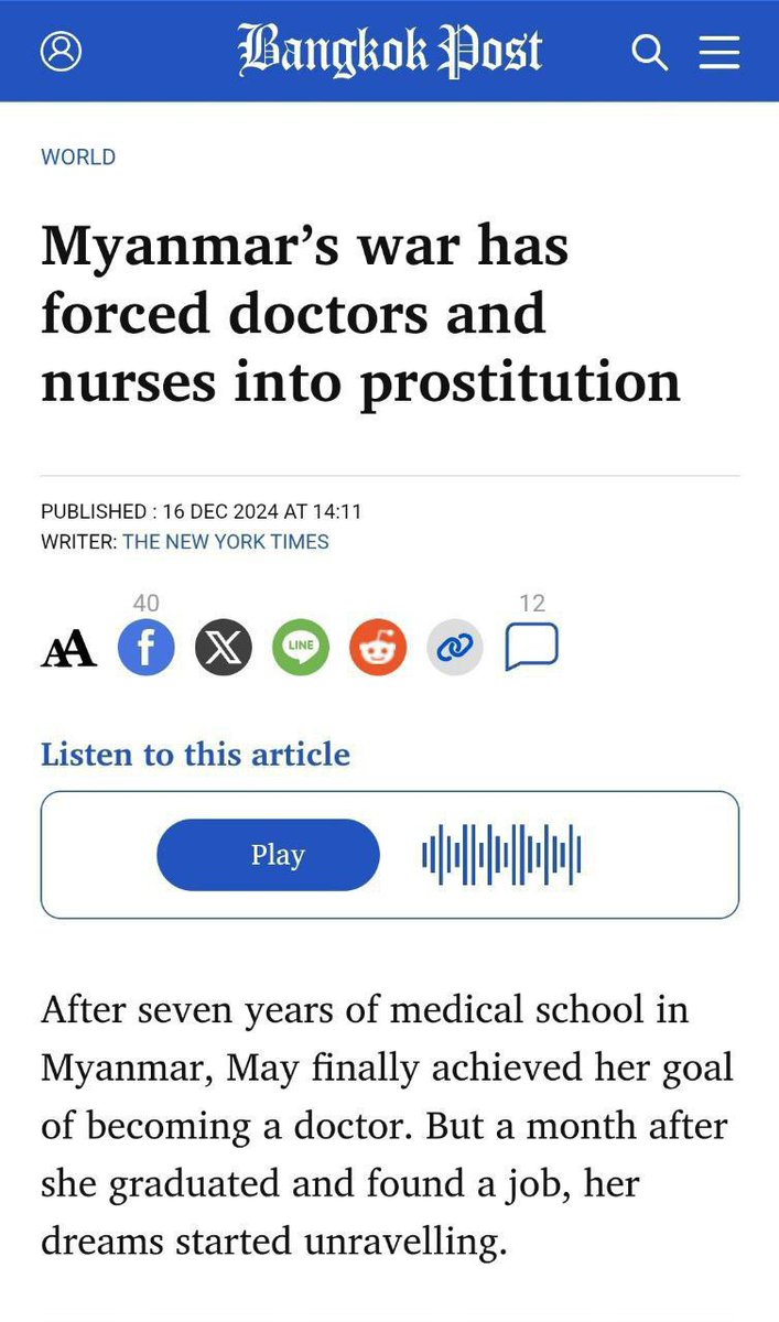 msthetzaw's tweet photo. Doctors and nurses who joined the CDM and abandoned COVID-19 patients at the peak of the pandemic are now reportedly working as sex workers at border areas. This was detailed in reports by The New York Times and Bangkok Post. #MyanmarFactCheck #MyanmarSpringRevolution https://t.co/cftsTcHzZP