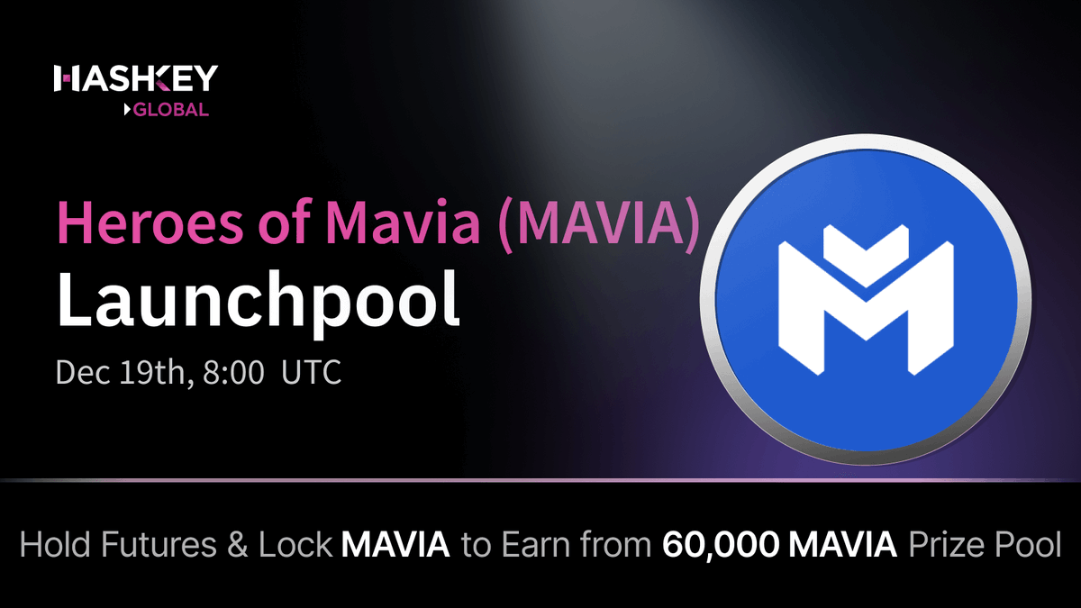 HashKey_Global's tweet photo. 📢 Announcing the new $MAVIA Launchpool on HashKey Global! @MaviaGame

🌟 Hold futures or lock $MAVIA to earn from 60,000 $MAVIA prize pool!

✅ Start locking now 👉 https://t.co/bR4vsj6yXq
✅ Yield generation: 8:00 UTC, Dec 19

More details: https://t.co/bk2IDFlbIX

🎁 First 200 to complete these tasks share 200 $MAVIA! (200*1)
✅ Follow @HashKey_Global
✅ Like & quote RT with #HashKeyLaunchpool
✅ Join Telegram https://t.co/eGp56J0ilG
✅ Submit UID & proof https://t.co/ozfFsuQcZK