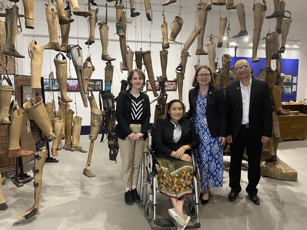 irlembvietnam's tweet photo. The Embassy paid a visit to the COPE Centre in Vientiane, Laos, to hear about the centre’s work to support those with disabilities, including those impacted by UXO. The Embassy has been a partner of COPE in recent years &amp; we are proud to be continuing our support in 2025 🇮🇪 🤝 🇱🇦 https://t.co/FGE9LLhBWK