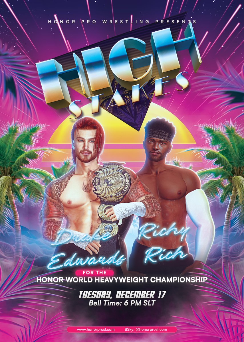 🚨ONE HOUR UNTIL SHOWTIME🚨

HIGH STAKES starts at 6pmSLT LIVE from <a href="/PounceSL/">Pounce Animations</a>!

Not to mention we'll finally settle the score once and for all... RICHY RICH vs THE WORLD HEAVYWEIGHT CHAMPION DRAKE EDWARDS!

#SecondLife LM: 🌐
maps.secondlife.com/secondlife/Pou…