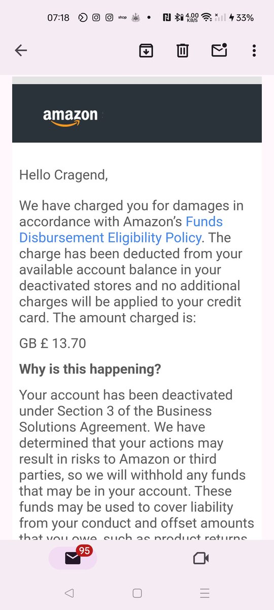 cragend's tweet photo. @AmazonHelp have failed to help me and are now charging me??!?? What? @BBCWorld @Reuters https://t.co/USrpC9Kguq