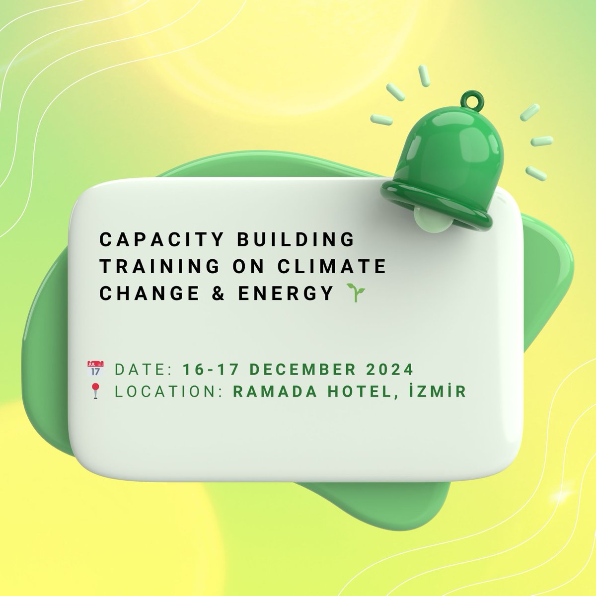TownTwinningII's tweet photo. 🌍 İklim Değişikliği ve Enerji Konularında Kapasite Geliştirme Eğitimi 🌱
🌍 Capacity Building Training on Climate Change &amp; Energy 🌱

📅 Tarih: 16-17 Aralık 2024
📍 Yer: Ramada Hotel, İzmir

@TBB @ClimatAlliance @zabala_eu @EDUCTRADEINGENI https://t.co/zGMuRdr5NE
