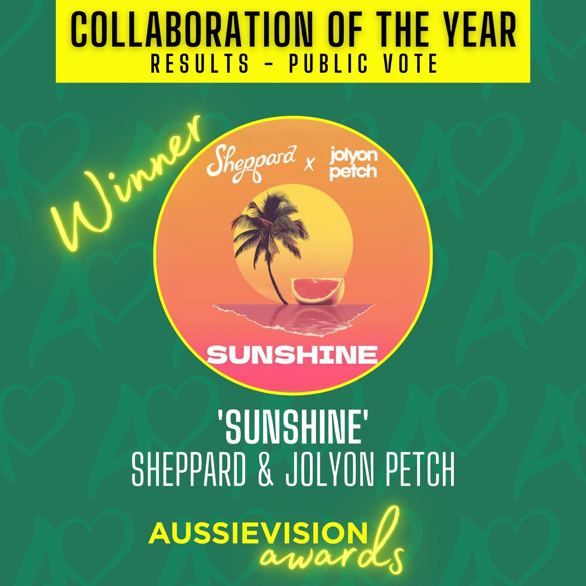 <a href="/wearesheppard/">Sheppard</a> <a href="/itsjudeyork/">Jude York</a> 🎶 COLLABORATION OF THE YEAR: Sheppard &amp; Jolyon Petch - Sunshine

<a href="/wearesheppard/">Sheppard</a> <a href="/jolyonpetch/">Jolyon Petch</a>
