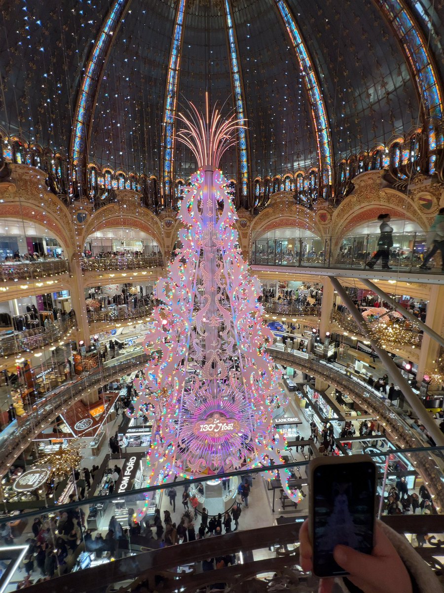 ryuu950407's tweet photo. Bonjour🇫🇷こんにちは♫
ｷﾞｬﾗﾘｰﾗﾌｧｲｴｯﾄのﾂﾘ-🌲
とにかくすごい人でした💦
＃Galeries Lafayette Maison https://t.co/CvaXw2tWhm