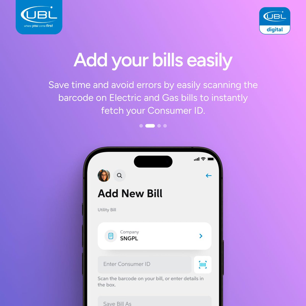 UBLDigital's tweet photo. Simplify your life with UBL Digital App: Fast biller search, easy bill payments, and stress-free scheduling. Download the app today!
#UBL #DigitalApp #BestInDigitalInnovation #PakistansBestBankForCorporateResponsibility #PakistansBestBankForDiversityandInclusion https://t.co/NLtc2j2v6R