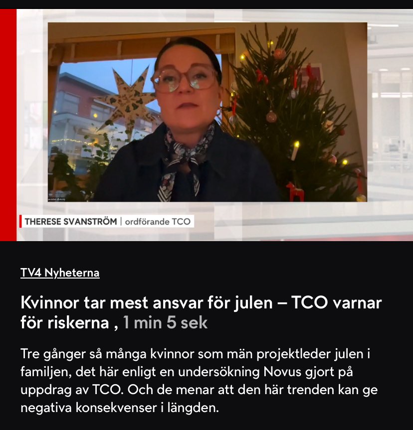 Julens projektledare är en kvinna – i år igen. Hör <a href="/ThereseSvanstrm/">Therese Svanström</a> i <a href="/Nyheterna/">TV4 Nyheterna</a> tv4play.se/klipp/c71a1ff6…
