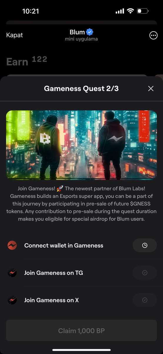 Reminder⏰

Join <a href="/blumcrypto/">Blum</a> TG App and complete the Gameness quests!⚡️

t.me/BlumCryptoBot?…