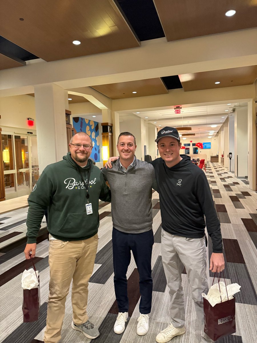 Had an incredible time kicking off our inaugural Hersheys Marketing summit with these guys <a href="/FrankieBorrelli/">Frankie Borrelli</a> and <a href="/BarstoolTrent/">Trent</a>. We have an incredible partnership with the <a href="/ForePlayPod/">Fore Play</a> and we’re excited to bring the future of marketing to <a href="/Hersheys/">HERSHEY'S</a>!