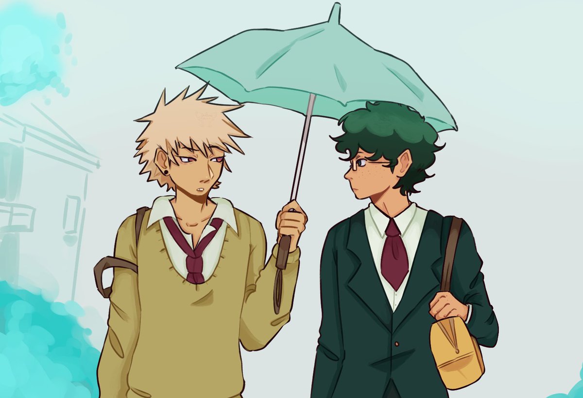 DarlingCecilia_'s tweet photo. #BKDK Doukyuusei au  chat. It's almost three am and I'm still here (was doodling them yesterday also at 3am)  ANYWAY, redrew the umbrella scene (Totes not reupload :3) @robyanrobin (as promised) https://t.co/IIjZp3dhxW
