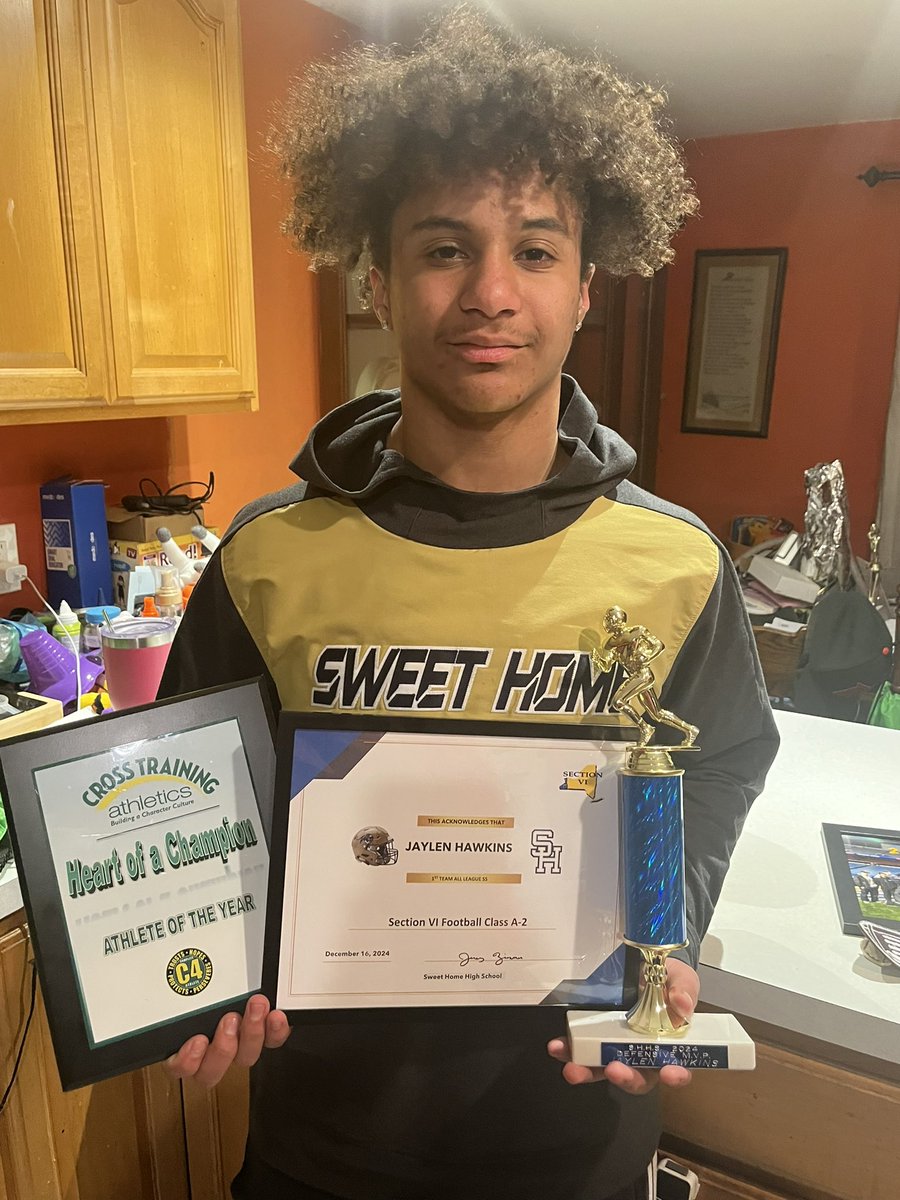 Section champs✅
Cross training athlete of the year ✅
All wny defense 3rd team ✅
125 tackles ✅
Team dpoy ✅
Sophomore year  ✅