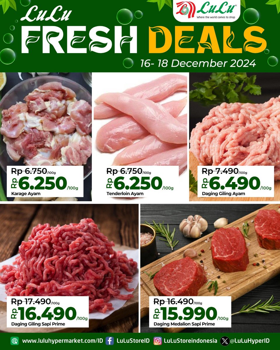 LuLuHyperID's tweet photo. 💥 FRESH DEALS 💥

"Jangan lewatkan Promo spesial hanya di Lulu Hypermarket! Produk segar dengan harga terbaik untuk Anda dan keluarga. Belanja lebih hemat, dengan produk-produk segar pilihan..!!
#fresdeals
#luluhypermarket #LuluStoreIndonesia https://t.co/GnuMWc9Dph