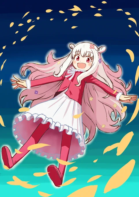 (つづき)連載前のキャラデ模索画です。1枚目は「佐藤順一監督の女児向けアニメのキャラ」をイメージして描きました。2枚目はペネロペのデザインの模索。早い段階で「腰まであるもじゃもじゃピンク髪」「花飾り」「白ワンピに黒ケープ」が決まりました。3枚目はさくらのデザインの模索。(おわり)