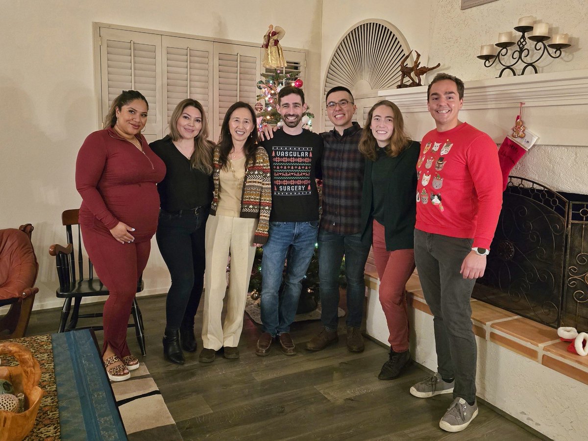 Our hardworking PGY4 resident finally showed up at the end of Vascular Christmas party.