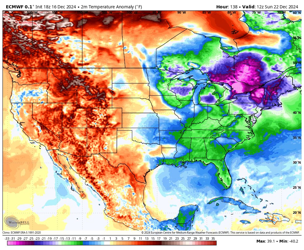 Danbury_WX's tweet photo. Quite the cold shot on the Euro for the weekend. 🥶 https://t.co/jMN6787hyi