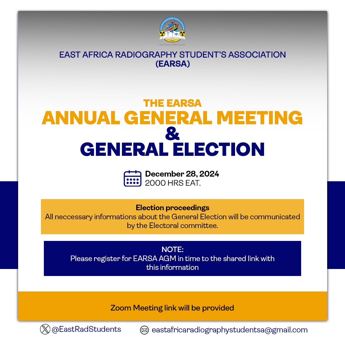 The EARSA annual  general  assembly is here. 
And behold, a transition is on the agenda. Register here for eligibility 
forms.gle/vxVEsRksVFsRkY…