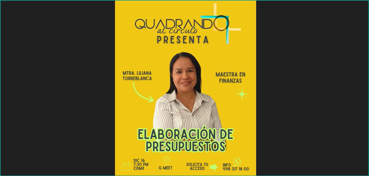 LC_Yazmin_QS's tweet photo. Buenísima nuestra charla #AprendoConQS con el tema "Preparación de Presupuestos" impartida por nuestra experta y también integrante de nuestro Club #QuadrandoAlCírculo la Mtra. Liliana Torreblanca.
Te quieres unir a #QaC? Aquí la info o bien, envíame un MD https://t.co/ugRr0lkFpi https://t.co/pMLAZTi7G9