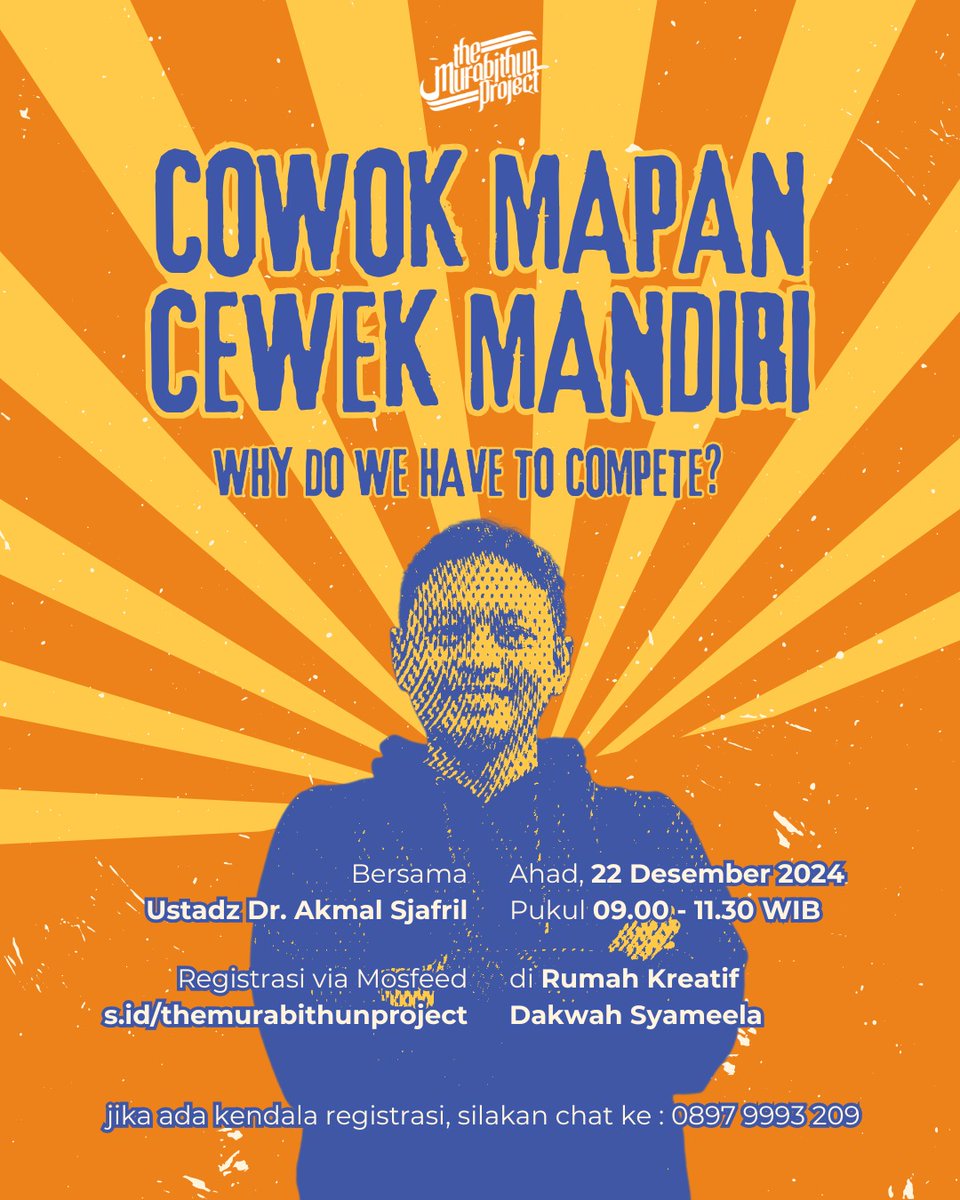 malakmalakmal's tweet photo. Cowok mapan dan cewek mandiri kumpul, yang belum mapan dan belum mandiri juga boleh! 😆 Yuk ah kita kumpul bareng #TheMurabithunProject Ahad, 22 Desember 2024 nanti, di Bekasi! Daftar dulu ya ke https://t.co/qwVo9KIJZ2 https://t.co/7aqq6HnHx5