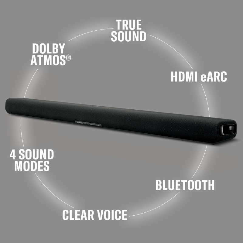 yamaha_audio_jp's tweet photo. 【映画館の迫力サウンドを自宅で！】

ヤマハのサウンドバー「SR-B30A」

☑ヤマハの臨場感あふれる音場づくりをさらに高めるDolby Atmos®に対応
☑好みの音に調整可能なトーンコントロール
☑声を聞き取りやすくするクリアボイス搭載
☑低音域を増強するバスエクステンション搭載