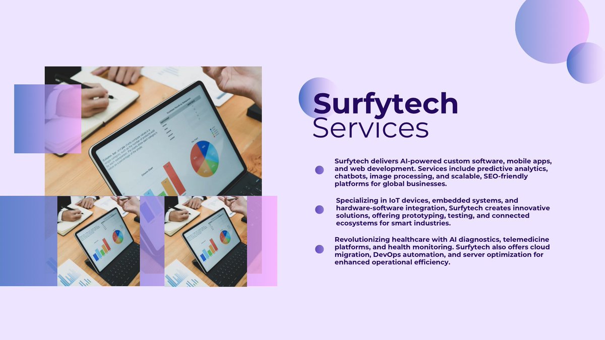 surfytech's tweet photo. We believe every idea has potential. From startups to enterprises, we’re here to provide the tech support.
Every project teaches us something new. At Surfytech, we don’t just build solutions; we grow with our clients. What challenges are you tackling today? https://t.co/1fDKKZWd2x