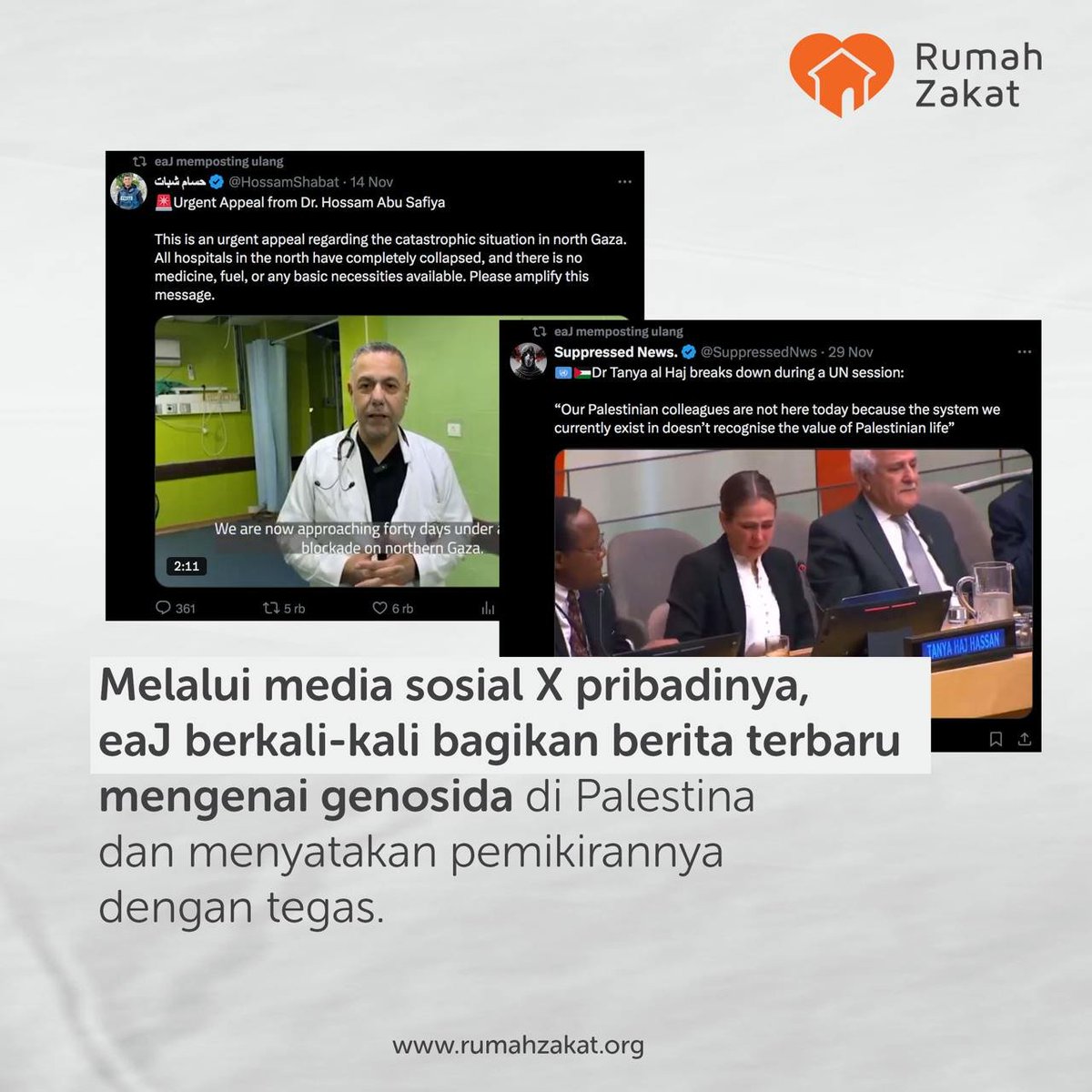 rumahzakat's tweet photo. eaJ Park atau yang juga dikenal sebagai Jae salah satu K-pop yang vokal dalam membela kemerdekaan Palestina melalui media sosial X pribadinya.

eaJ berkali-kali membagikan berita terbaru mengenai penjajahan di Palestina oleh Israel, dan menyatakan pemikirannya dengan tegas.

Begitu juga dengan Rumah Zakat yang terus bersuara tentang kemerdekaan palestina melalui aksi #LoveforPalestine

Mari sahabat jangan pernah lelah untuk berdiri bersama Palestina. Kemerdekaan Palestina adalah hak yang harus terus kita perjuangkan bersama.

Klik link : https://t.co/KIYIZmsZ6h